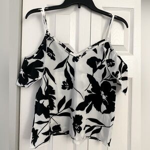 SHEIN Cold Shoulder Floral Print Top